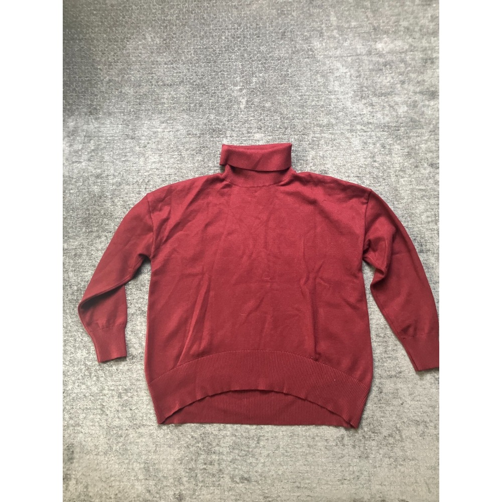 Zeagoo Sweater Womens XL Red Long Sleeve Ribbed Trim Winter Turtleneck Pullover